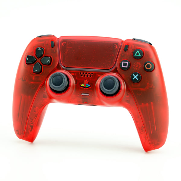 PS5 Translucent-Full Red Custom Controller