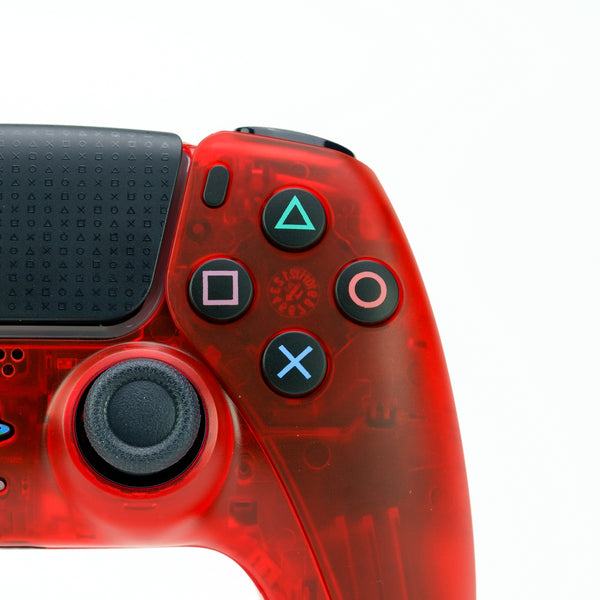 PS5 Translucent Red Custom Controller