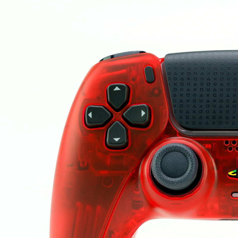 PS5 Translucent Red Custom Controller