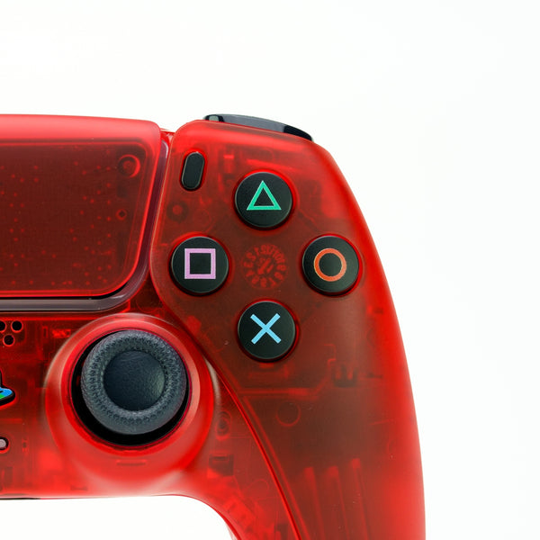 PS5 Translucent-Full Red Custom Controller