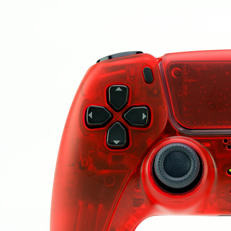 PS5 Translucent-Full Red Custom Controller